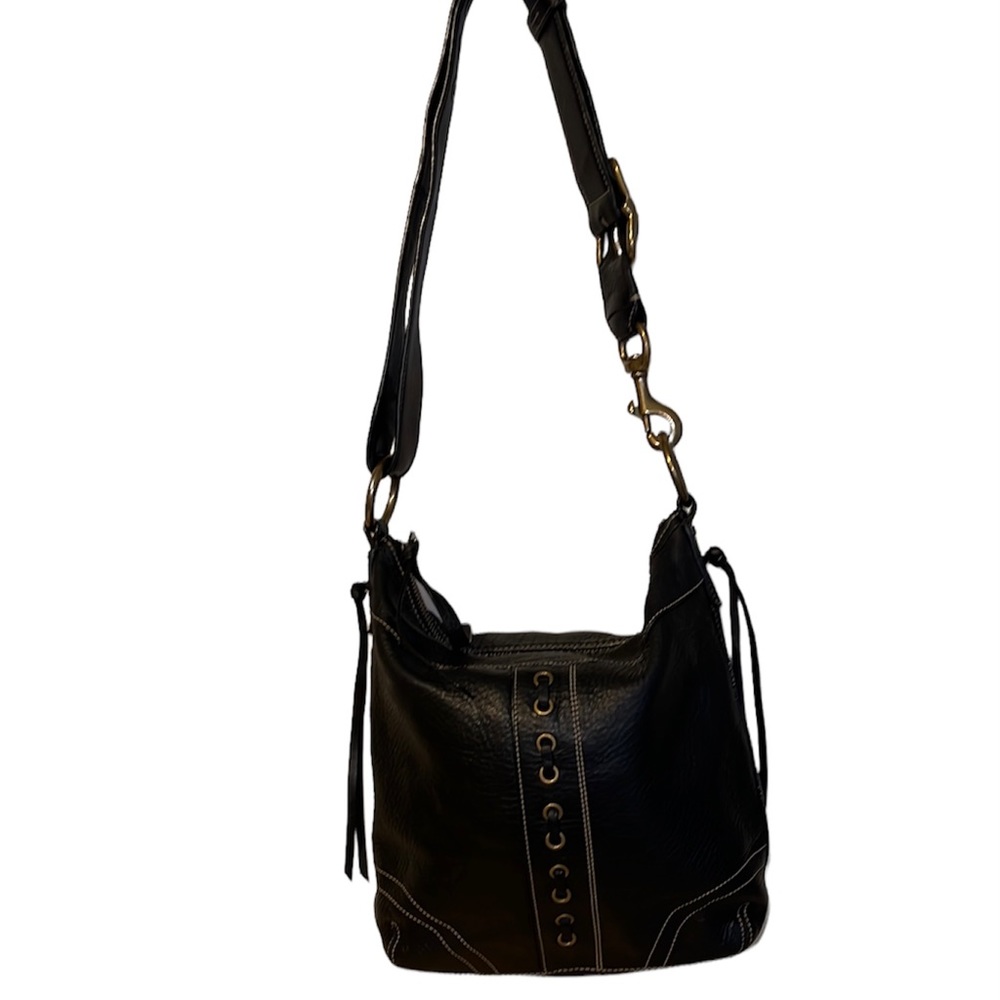 Authentic Vintage black Leather Coach crossbody /shoulder Bag F-10399 - Picture 6 of 11